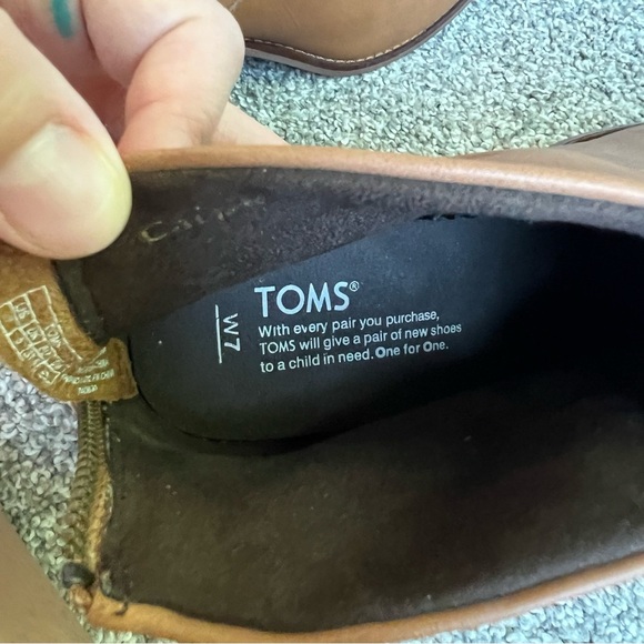 Toms Leila Short Brown Booties with Tassel Zipper, Size 7 - Picture 8 of 9